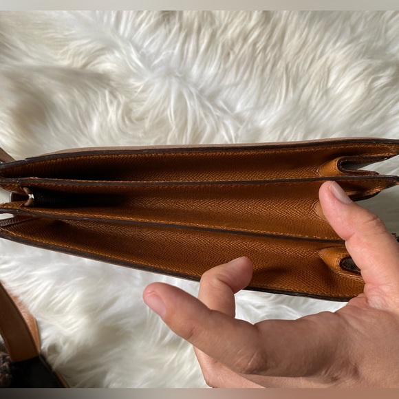 Bvlgari Womens Leather Turnlock Accordion Shoulder Satchel Bag Handbag Cognac - Picture 4 of 14